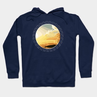 Rising Sun And Youthful Tree At A Vibrant Beach Abstract Nature Art Hoodie